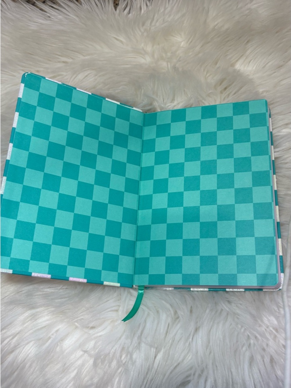 Eccolo Teal and Iridescent Checkerboard Notes Journal - Picture 5 of 10